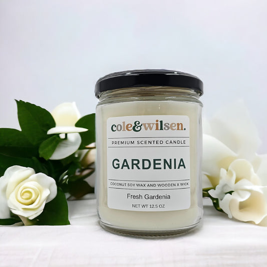 Gardenia Candle with Wooden X Wick