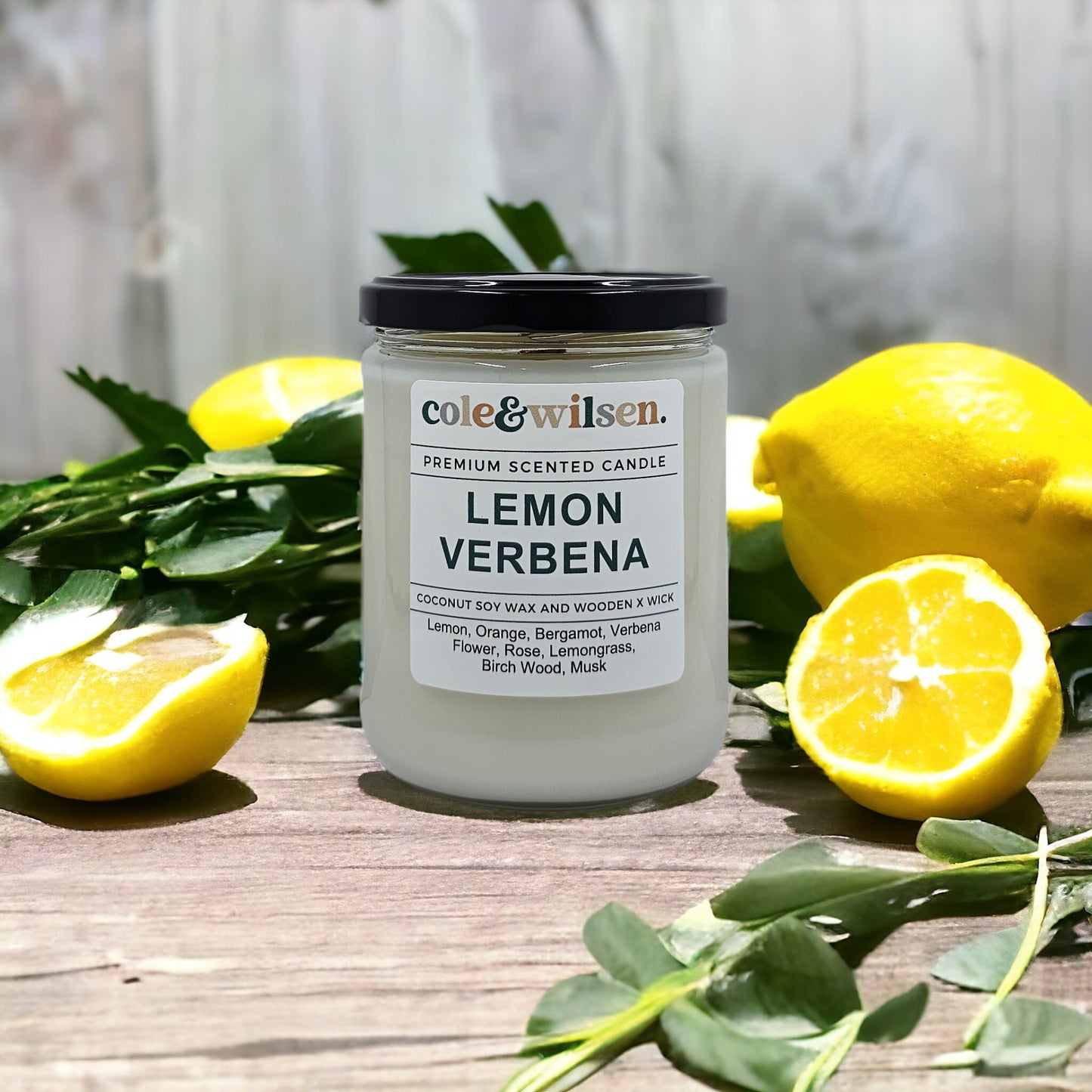 Lemon Verbena Candle with Wooden X Wick